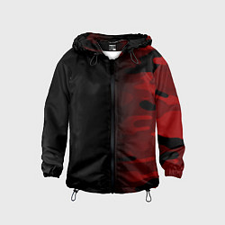 Ветровка с капюшоном детская RED BLACK MILITARY CAMO, цвет: 3D-черный