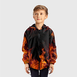 Ветровка с капюшоном детская ОГОНЬ, цвет: 3D-черный — фото 2