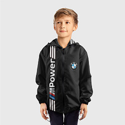 Ветровка с капюшоном детская BMW CARBON, цвет: 3D-черный — фото 2
