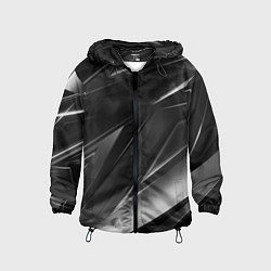 Ветровка с капюшоном детская GEOMETRY STRIPES BLACK & WHITE, цвет: 3D-черный