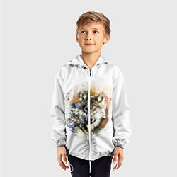 Ветровка с капюшоном детская Wolf, цвет: 3D-белый — фото 2