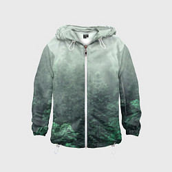Ветровка с капюшоном детская Туманный лес, цвет: 3D-белый