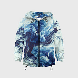 Ветровка с капюшоном детская Абстракция смешивание разводы, цвет: 3D-черный