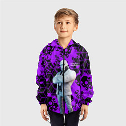 Ветровка с капюшоном детская Fortnite Skull, цвет: 3D-черный — фото 2