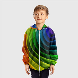 Ветровка с капюшоном детская Color 2058, цвет: 3D-белый — фото 2