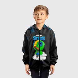 Ветровка с капюшоном детская Leon Brawl Stars, цвет: 3D-черный — фото 2