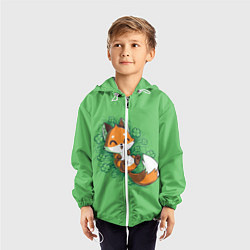 Ветровка с капюшоном детская Удачливый лис, цвет: 3D-белый — фото 2