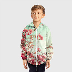 Ветровка с капюшоном детская Цветы, цвет: 3D-белый — фото 2