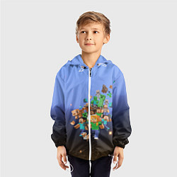 Ветровка с капюшоном детская Minecraft, цвет: 3D-белый — фото 2