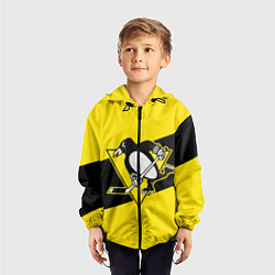 Ветровка с капюшоном детская Питтсбург Пингвинз, цвет: 3D-черный — фото 2