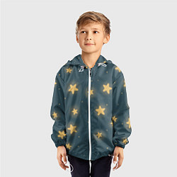Ветровка с капюшоном детская Звезды, цвет: 3D-белый — фото 2