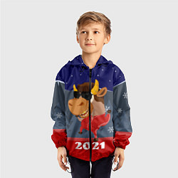 Ветровка с капюшоном детская Бычара 2021, цвет: 3D-черный — фото 2