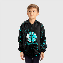 Ветровка с капюшоном детская Черный клевер, цвет: 3D-черный — фото 2