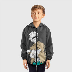 Ветровка с капюшоном детская Годжо Магическая Битва, цвет: 3D-черный — фото 2