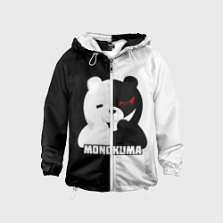 Ветровка с капюшоном детская MONOKUMA МОНОКУМА BEAR, цвет: 3D-белый