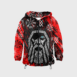 Ветровка с капюшоном детская БОГ ОДИН СИВОЛИКА, цвет: 3D-черный