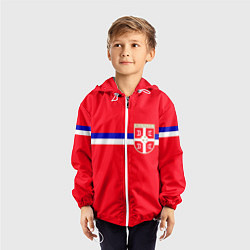 Ветровка с капюшоном детская Сборная Сербии, цвет: 3D-белый — фото 2