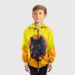 Ветровка с капюшоном детская D j Cat Кот диджей, цвет: 3D-черный — фото 2