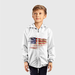 Ветровка с капюшоном детская USA, цвет: 3D-белый — фото 2