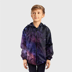 Ветровка с капюшоном детская Звёздное небо, цвет: 3D-черный — фото 2