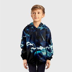 Ветровка с капюшоном детская КОСМИЧЕСКИЕ ОБЛАКА, цвет: 3D-черный — фото 2