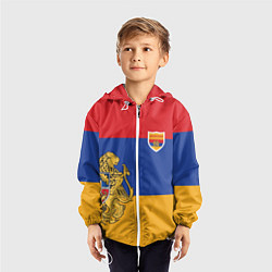 Ветровка с капюшоном детская Armenia coat of arms and flag, цвет: 3D-белый — фото 2