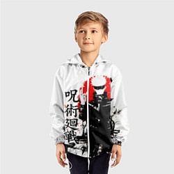 Ветровка с капюшоном детская Сатору, Jujutsu Kaisen, цвет: 3D-белый — фото 2