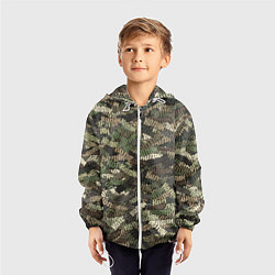 Ветровка с капюшоном детская Именной камуфляж Колян, цвет: 3D-белый — фото 2