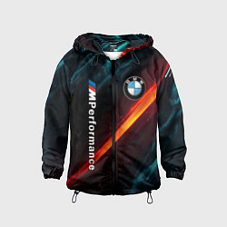 Ветровка с капюшоном детская BMW M PERFORMANCE NEON БМВ М НЕОН, цвет: 3D-черный
