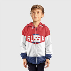 Ветровка с капюшоном детская Russia, цвет: 3D-белый — фото 2