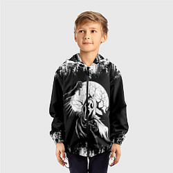 Ветровка с капюшоном детская Крик Хэллоуин Хоррор Scream Halloween, цвет: 3D-черный — фото 2