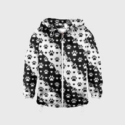 Ветровка с капюшоном детская Следы от Лап, цвет: 3D-белый