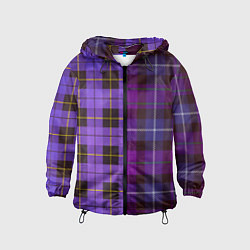 Ветровка с капюшоном детская Purple Checkered, цвет: 3D-черный