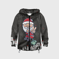 Ветровка с капюшоном детская Плохой Санта 2022 Bad Santa, цвет: 3D-черный