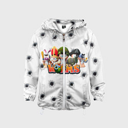 Ветровка с капюшоном детская Wormsчервяки, цвет: 3D-белый