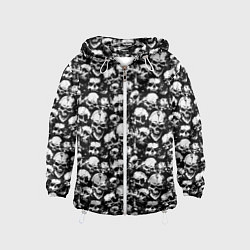 Ветровка с капюшоном детская Screaming skulls, цвет: 3D-белый