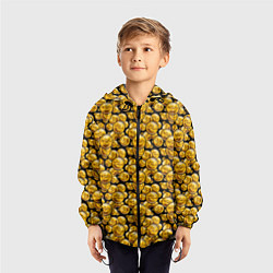 Ветровка с капюшоном детская Золотые Монеты Bitcoin, цвет: 3D-черный — фото 2