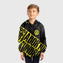 Ветровка с капюшоном детская Боруссия Дортмунд, Borussia Dortmund, цвет: 3D-черный — фото 2