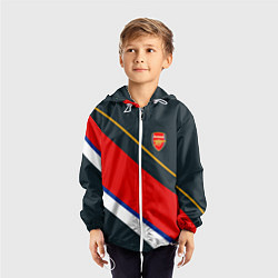 Ветровка с капюшоном детская Arsenal арсенал football, цвет: 3D-белый — фото 2