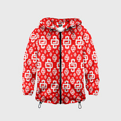 Ветровка с капюшоном детская Red Pattern Dope Camo Dope Street Market Спина, цвет: 3D-черный