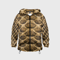 Ветровка с капюшоном детская Snake Skin Pattern, цвет: 3D-черный