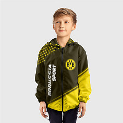 Ветровка с капюшоном детская БОРУССИЯ Borussia Sport Краска, цвет: 3D-черный — фото 2