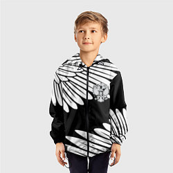 Ветровка с капюшоном детская КРЫЛЬЯ СВОБОДЫ ГЕРБ РОССИИ, цвет: 3D-черный — фото 2