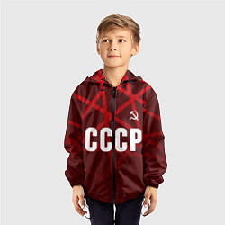 Ветровка с капюшоном детская СССР КРАСНЫЕ ЛИНИИ, цвет: 3D-черный — фото 2