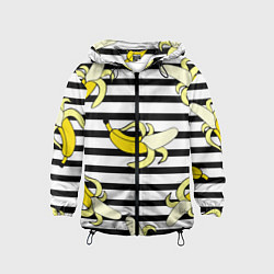 Ветровка с капюшоном детская Banana pattern Summer, цвет: 3D-черный