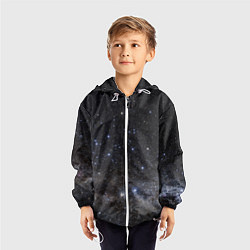 Ветровка с капюшоном детская Космический космос, цвет: 3D-белый — фото 2