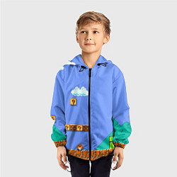 Ветровка с капюшоном детская Марио дизайн, цвет: 3D-черный — фото 2