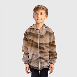 Ветровка с капюшоном детская Рельефные скалы Relief rocks, цвет: 3D-белый — фото 2