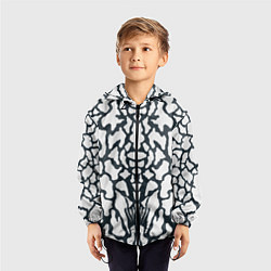 Ветровка с капюшоном детская Animal Black and White Pattern, цвет: 3D-черный — фото 2