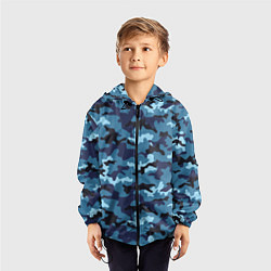 Ветровка с капюшоном детская Камуфляж Тёмно-Синий Camouflage Dark-Blue, цвет: 3D-черный — фото 2